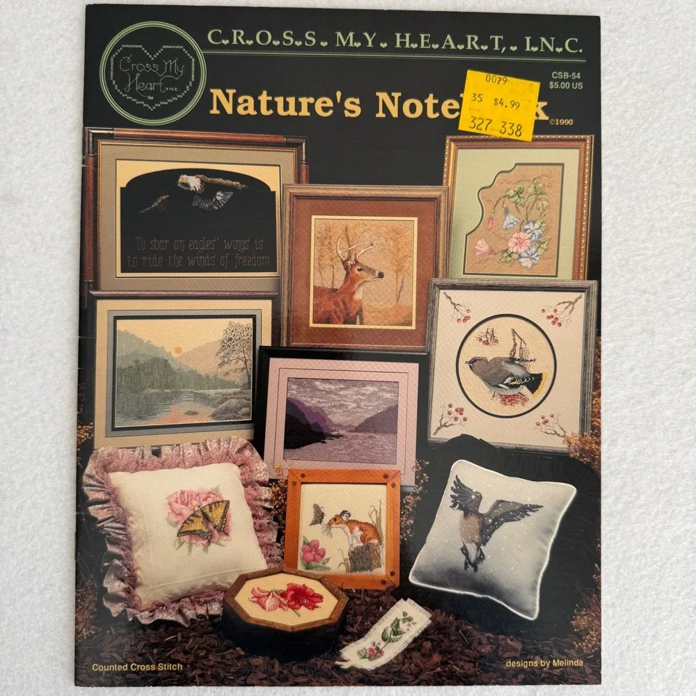 Vintage Cross Stitch Patterns Lot P Buckley Moss Cameo Geese Nature's Notebook